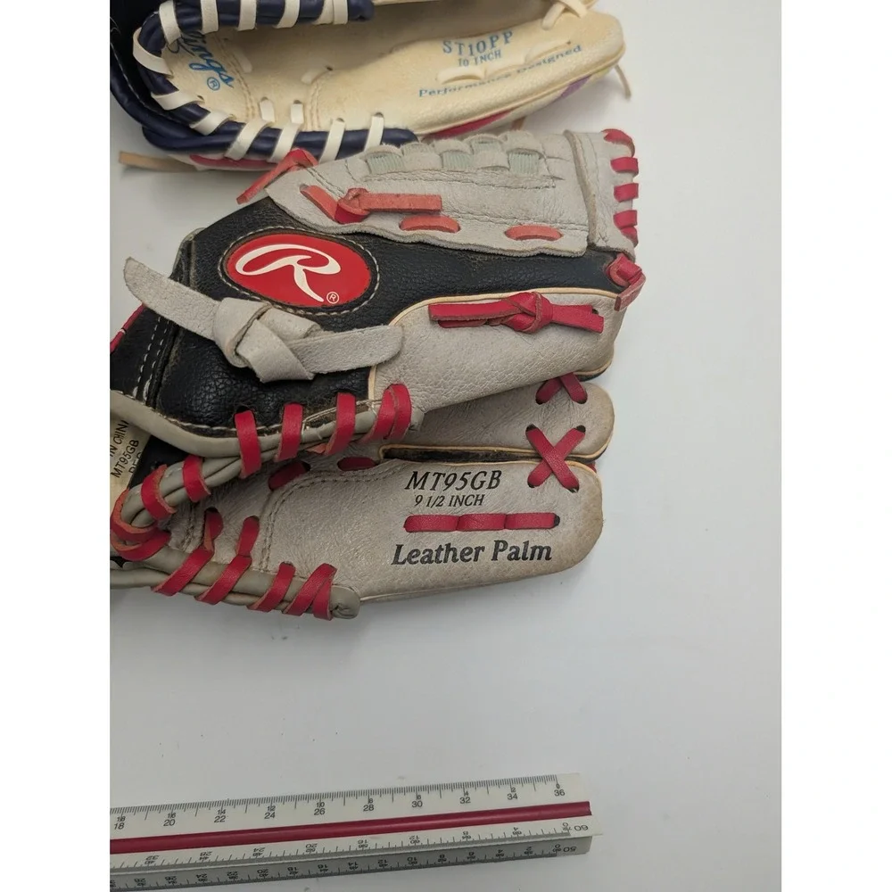 Rawlings Youth Baseball Glove Lot 4pc MT95GB ST10PP RBG155B Right Hand Throw